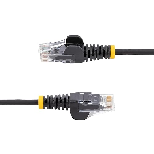 StarTech.com 4ft Black Slim CAT6 Ethernet Cable, Snagless RJ45, LSZH, 28AWG Pure Bare Copper, Slim Network Patch Cable/Cord