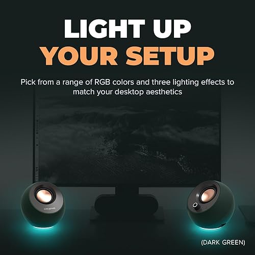 Creative Pebble 2.0 USB-Powered Desktop Speakers with Far-Field Drivers and Passive Radiators for Pcs and Laptops (Pebble Pro (White))