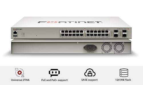 FORTINET FortiSwitch 124F-POE - FS-124F-POE, L2+ Managed POE Switch with 24GE + 4SFP+, 24port POE. Rack Mountable