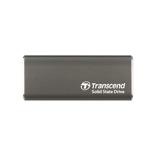 Transcend 500GB ESD265C, External Solild State Drive, Portable SSD, Slim & Sleek Lightweight, Aluminum casing, Up to 1050 MB/s,Type A and C - TS500GESD265C