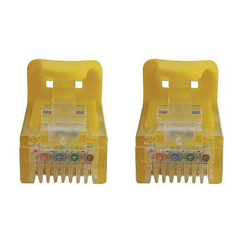 Tripp Lite Cat6a 10G Ethernet Cable, Snagless Molded UTP Network Patch Cable (RJ45 M/M), Yellow, 1 Foot / 0.3 Meters, Manufacturer's Warranty (N261-001-YW)
