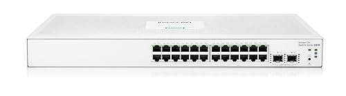 HPE Networking Instant On Switch Series 1830 24-Port Gb Smart-Managed Layer 2 Ethernet Switch | 24x 1G | 2X SFP | Fan-Less | US Cord (JL812A#ABA)