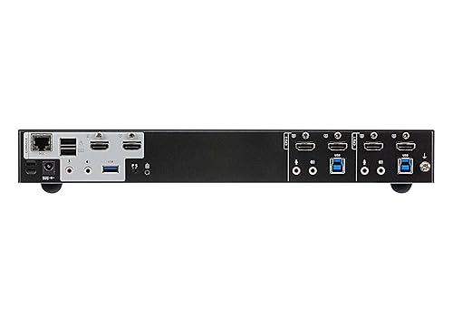 ATEN CS1842 2-Port True 4K HDMI Dual-View KVM Switch with Audio & USB 3.0 Hub, Black International Version