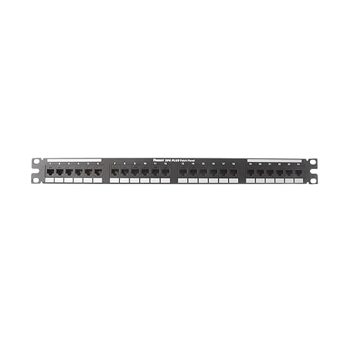 Panduit DP24688TGY Category-6 24-Port Flat Punchdown Patch Panel 1 RU Black