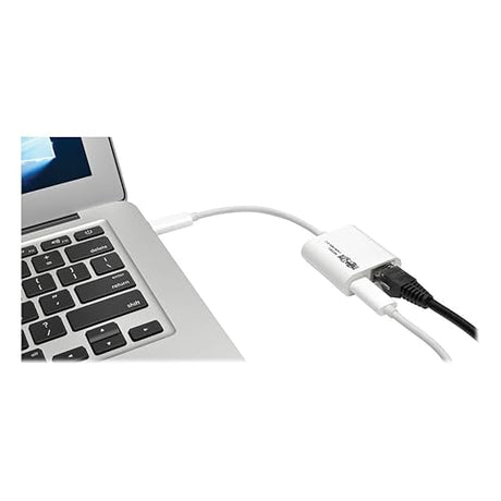 Tripp Lite U436-06N-G-C USB-C-Gigabit Ethernet (GbE) NIC Network Adapter with USB-C PD Charging Port, White GbE + Charging Port