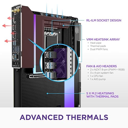 NZXT N9 Z890 - Intel Z890 LGA 1851 ATX Gaming Motherboard for Core Ultra (Series 2) - 20+1+1, DDR5, 5X M.2, PCIe 5.0, Wi-Fi 7, 5GbE, Thunderbolt 4 - RGB, Full-Metal Cover - Black Black Intel N9 Z890
