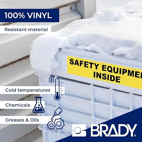 Brady Vinyl Label Tape for Label Printer BMP41/BMP51/BMP53/M511 - Self Adhesive Printer Labels - Black on White (25,40 mm (W) x 7,62 m (L)) - M4C-1000-595-WT-BK