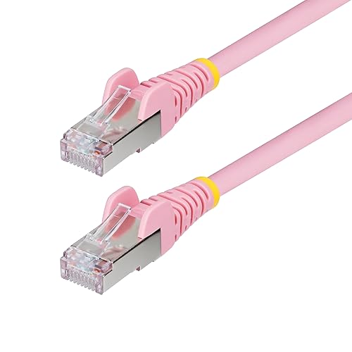StarTech.com 50ft Pink CAT6a Ethernet Cable, Snagless RJ45, 10GbE, 100W PoE++, S/FTP, 500MHz, 27AWG Pure Bare Copper, LSZH