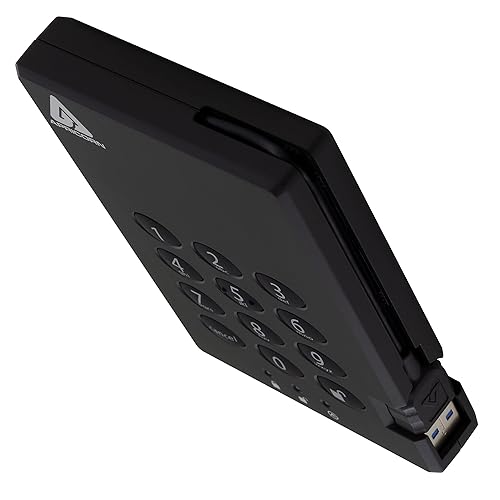 Apricorn 2TB Aegis Padlock USB 3.0 SSD 256-Bit Encrypted Portable Drive (A25-3PL256-S2000), Black