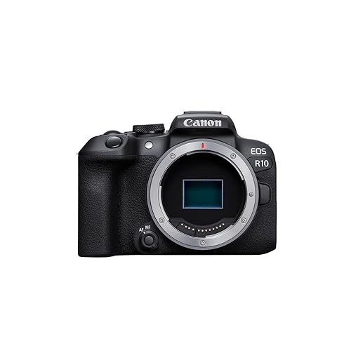 Canon EOS R10 Content Creator Kit, Mirrorless Vlogging Camera with RF-S18-45mm F4.5-6.3 is STM Lens, Tripod and Stereo Microphone, 24.2 Megapixel CMOS (APS-C) Sensor, 4K Video, Black