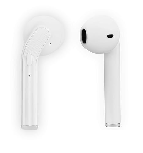 Wicked Audio Driftr True Wireless Bluetooth 5.0 Earbuds 10H Combined Playtime Built-in Microphone, Track Controls, Hands Free, Angled Housing, Fast Charging Case, Easy Pairing for iOS and Android (White)