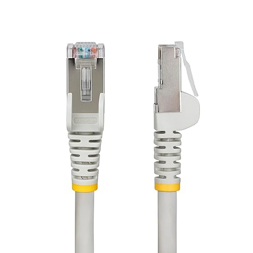 StarTech.com 50ft Gray CAT6a Ethernet Cable, Snagless RJ45, 10GbE, 100W PoE++, S/FTP, 500MHz, 27AWG Pure Bare Copper, LSZH Grey 50 ft.