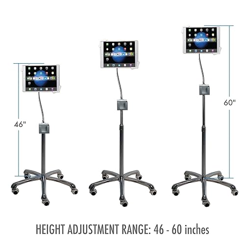 CTA Digital Heavy-Duty Gooseneck Floor Stand for iPad/Tablet (CTAPADHFS)(PAD-HFS) Non-security Holder Universal Tan