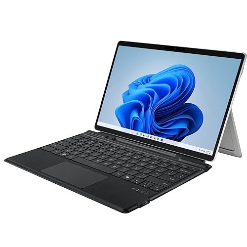 Adesso WKB-7040 Bluetooth Keyboard with Touchpad for Surface Pro X/8/9/10/11 – Ultra-Slim Aluminum Case, Scissor-Switch Keys, Bluetooth 5.1 Wireless, Rechargeable Battery