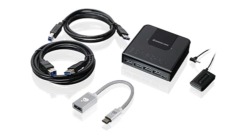 IOGEAR 4x2 USB 3.0 Peripheral Sharing Switch with USB-C Adapter