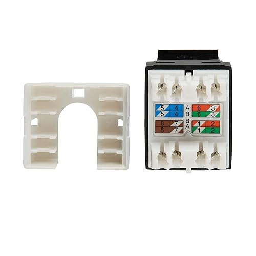 Eaton Tripp Lite Series Cat6 Keystone Jack with Type 4 PoE++ Compliance (4PPoE), 25 Pack, Black, RJ45 Ethernet, Krone/110 Punchdown, TAA Compliant, Lifetime Manufactuer's Warranty (N238-025-BK-6A) 25 Pack Black