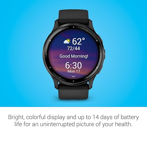 Garmin Venu 3 Slate Stainless Steel Bezel 1.4-Inch AMOLED Touchscreen Display Smart Watch with 45mm Black Case and Silicone Band 45 MM Black