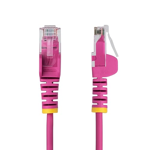 StarTech.com 4ft Pink Slim CAT6 Ethernet Cable, Snagless RJ45, LSZH, 28AWG Pure Bare Copper, Slim Network Patch Cable/Cord