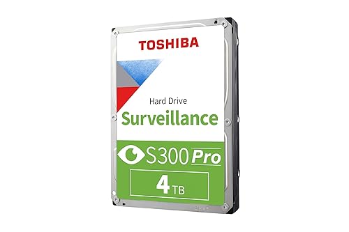 Toshiba S300 PRO 4TB Surveillance 3.5” Internal Hard Drive – CMR SATA 6 Gb/s 7200 RPM 512MB Cache - HDWTA40UZSVAR 4 TB
