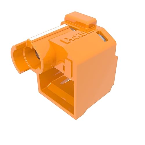 Panduit PSL-DCPLRE-OR Patch Cord Lock (LAN Cable Lock), Orange, Pack of 10, Includes 1 Dedicated Tool