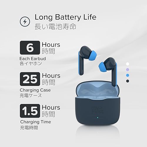 myFirst CareBuds - 2023 New Earbuds for Boys Girls Safe Earbuds Headphones for Kids with Anti-Lost Strip and Smart Touch Control (Blue)