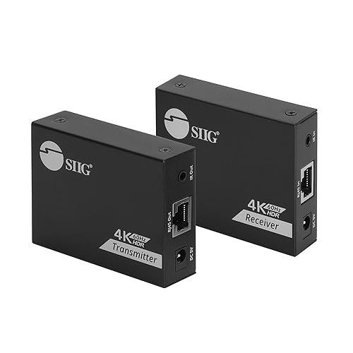 SIIG 4K HDMI Extender Over Cat6, 164ft, IR Passthrough & Video Loop-Out, HDCP 2.2, 5.1 Channel Audio, Auto Downscaling, ESD Protection, Splitter-Compatible with Extra HDMI Output (CE-H27K11-S1)