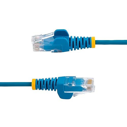 StarTech.com 7ft Blue Slim CAT6 Ethernet Cable, Snagless RJ45, LSZH, 28AWG Pure Bare Copper, Slim Network Patch Cable/Cord