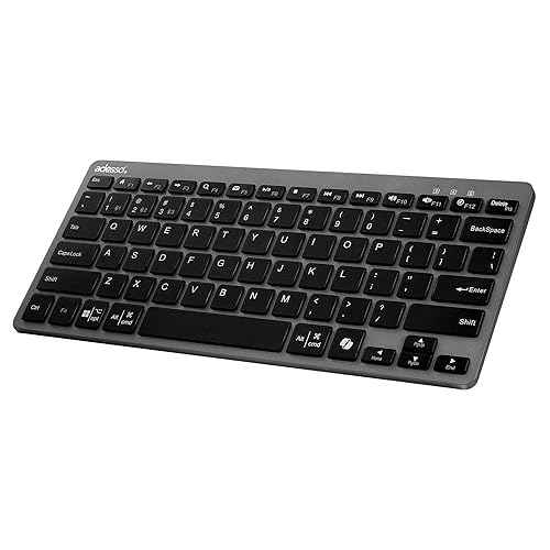 Adesso EasyTouch 7000 Multi OS Multi-Device Bluetooth Scissor Switch Keyboard with Copilot AI Hotkey - Wireless, Rechargeable, Quiet Keystrokes WKB-7000BB