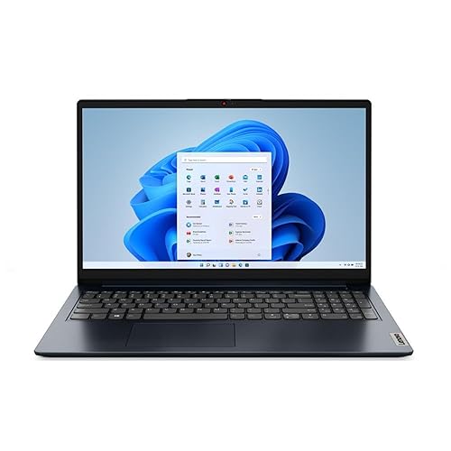 Lenovo IdeaPad 1 15.6 FHD Touchscreen (1920 x 108) Laptop, Intel Core i5-1235U, 8 GB RAM, 512 GB SSD, Windows 11 in S Mode, Wi-Fi, Abyss Blue, 82QD00HMUS