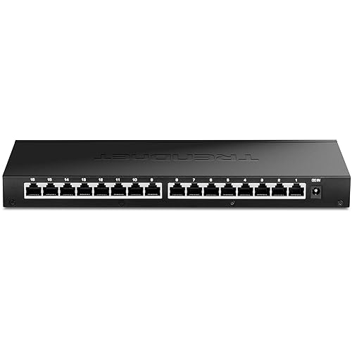 TRENDnet 16-Port Unmanaged 2.5G Desktop Network Ethernet Switch, TEG-S3160, 16 x 2.5Gb RJ-45 Ports, 80Gbps Switching Capacity, NDAA TAA Compliant, Lifetime Protection, Black 16-Port 2.5G