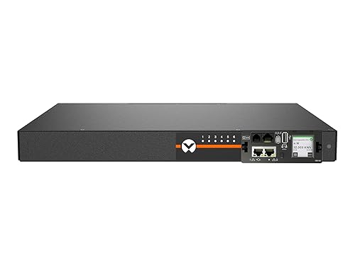 Vertiv Geist Switched Rack PDU - 1U| 15A| 120V| (6) NEMA 5-15R Receptacles| NEMA 5-15P Plug| 1.4kW Power Capacity| High-Contrast LCD| Next Generation Interchangeable Monitoring Device (IMD)| VP5N11A0