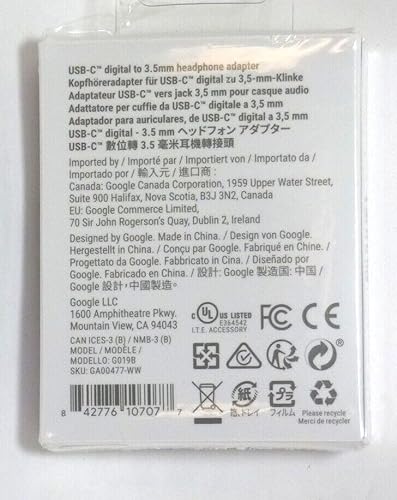 Google USB-C to 3.5 mm Adapter White, GA00477-WW