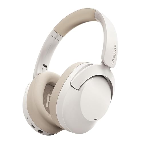 Creative Zen Hybrid 2 Wireless Over-Ear Headphones, Up to 67 Hours (ANC Off), Hybrid Active Noise Cancellation, Ambient Mode (Cream)