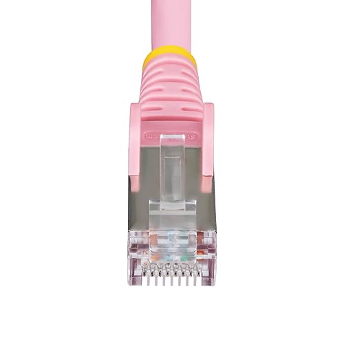 StarTech.com 5ft Pink CAT6a Ethernet Cable, Snagless RJ45, 10GbE, 100W PoE++, S/FTP, 500MHz, 27AWG Pure Bare Copper, LSZH