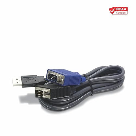 TRENDnet USB VGA KVM Cable,15 Feet, TK-CU15, Connect with TRENDnet KVM Switches, USB Keyboard/Mouse Cable and Monitor Cable 15 Ft. 15 Feet