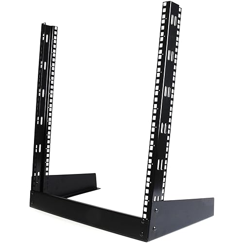 StarTech.com 2-Post 12U Desktop Server Rack, Small Open Frame 19in Computer Rack, Compact Network Rack for AV / Studio / Data / IT Equipment, Free Standing Two-Post Home/Office Rack (RK12OD) 12U Rack