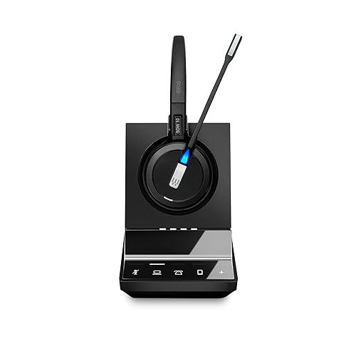 Sennheiser SDW 5015 (506592) Single-Sided Wireless DECT Super Wideband Headset for Desk Phone & Softphone/PC Connection Dual Microphone Ultra Noise-Canceling, Black Desk/PC/Softphone Connection