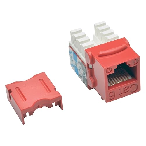 Tripp LiteCat6 Cat5e 110 Style Punch Down Keystone Jack, Red, 25-Pack (N238-025-RD)