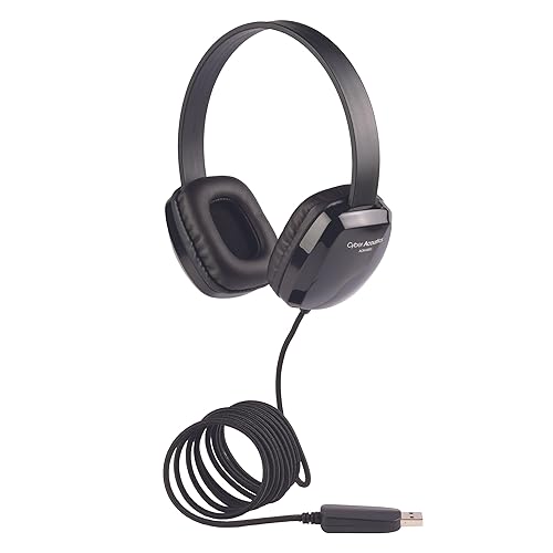 Cyber Acoustics USB Stereo Headphones for PCs and Other USB Devices in The Office, Classroom or Home (ACM-6005) 1 Unit