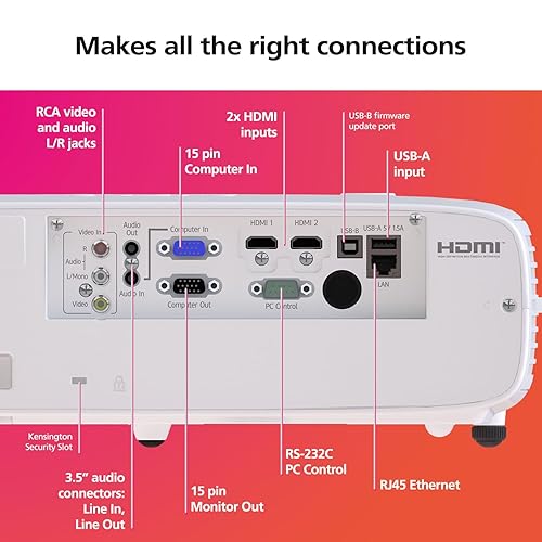 RICOH PJ WUL5A50 Compact 3LCD Laser Projector | 5200 Lumens | 1920x1200 WUXGA w/4K Input | 30-300 Screen Size | 360° Installation | Up to 30k hours | Built-in 16W Speaker Standard Throw