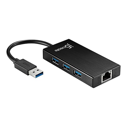 j5create USB 3.0 Multi-Adapter Hub- 3X USB 3.0 SuperSpeed Ports, Gigabit RJ45 Ethernet, Compatible with Windows and MacOS