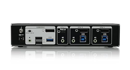 IOGEAR 3-Port 4K USB-C and DisplayPort KVMP Switch with Power Delivery - GCS1953