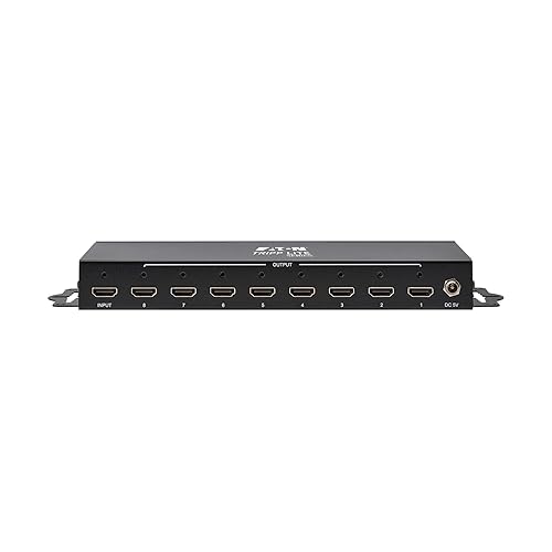 Tripp Lite Series 8-Port HDMI Splitter, 4K@60Hz, 1 in 8 Out, Mirror/Duplicate Only, Multi-Resolution Support, Mounting Kit, International Power Adapter, Plug-and-Play, 1-Year Warranty (B118-008-4K)