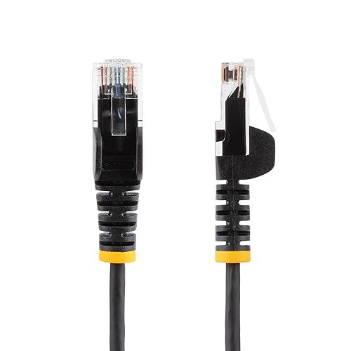StarTech.com 5ft Black Slim CAT6 Ethernet Cable, Snagless RJ45, LSZH, 28AWG Pure Bare Copper, Slim Network Patch Cable/Cord Black 5 ft.