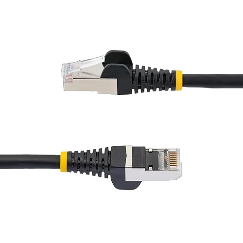 StarTech.com 50ft Black CAT6a Ethernet Cable, Snagless RJ45, 10GbE, 100W PoE++, S/FTP, 500MHz, 27AWG Pure Bare Copper, LSZH Black 50 ft.