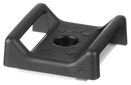 Panduit ABMT-A-Q20 Hook and Loop Cable Tie Mount, Adhesive Backed, Nylon 6.6, Black (25-Pack)