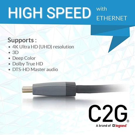 C2G 42524 Select 4K UHD High Speed HDMI Cable (60Hz) with Ethernet M/M, In-Wall CL2-Rated, Black (16.4 Feet, 5 Meters) 5M