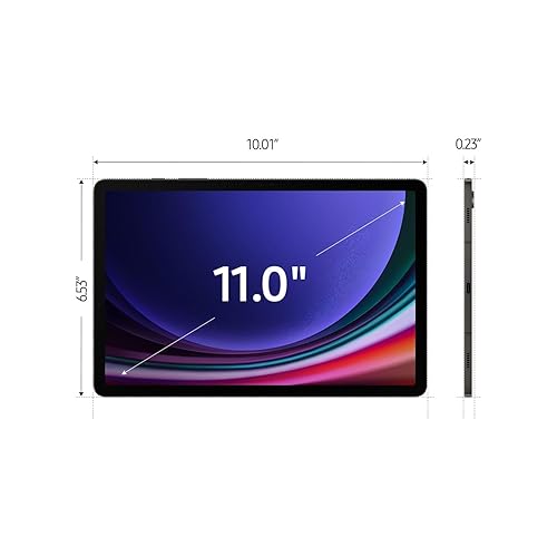 Samsung Galaxy Tab S9 11” 256GB WiFi 7 Android AI Tablet, Snapdragon 8 Gen 2 Processor, AMOLED Screen, Durable Design, S Pen Included, Long Battery Life, Auto Focus Camera, US Version, 2023, Graphite Graphite 256 GB S9 Wifi Tablet Only