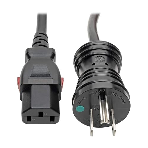 Tripp Lite Hospital-Grade Computer Power Cord (Nema 5-15P to C13), Locking C13 Connector, 10A, 125V, 18AWG, 10 ft. (P006-L10-HG10)