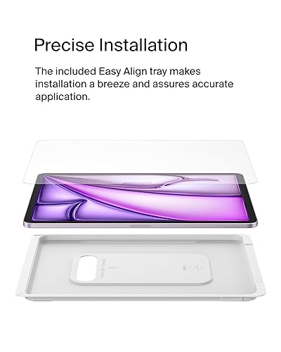 Belkin ScreenForce TemperedGlass Screen Protector for Apple iPad Air 13 6th Generation, Thin, Extra Durable, Scratch-Resistant w/Easy Installation, Compatible w/Case & Apple Pencil